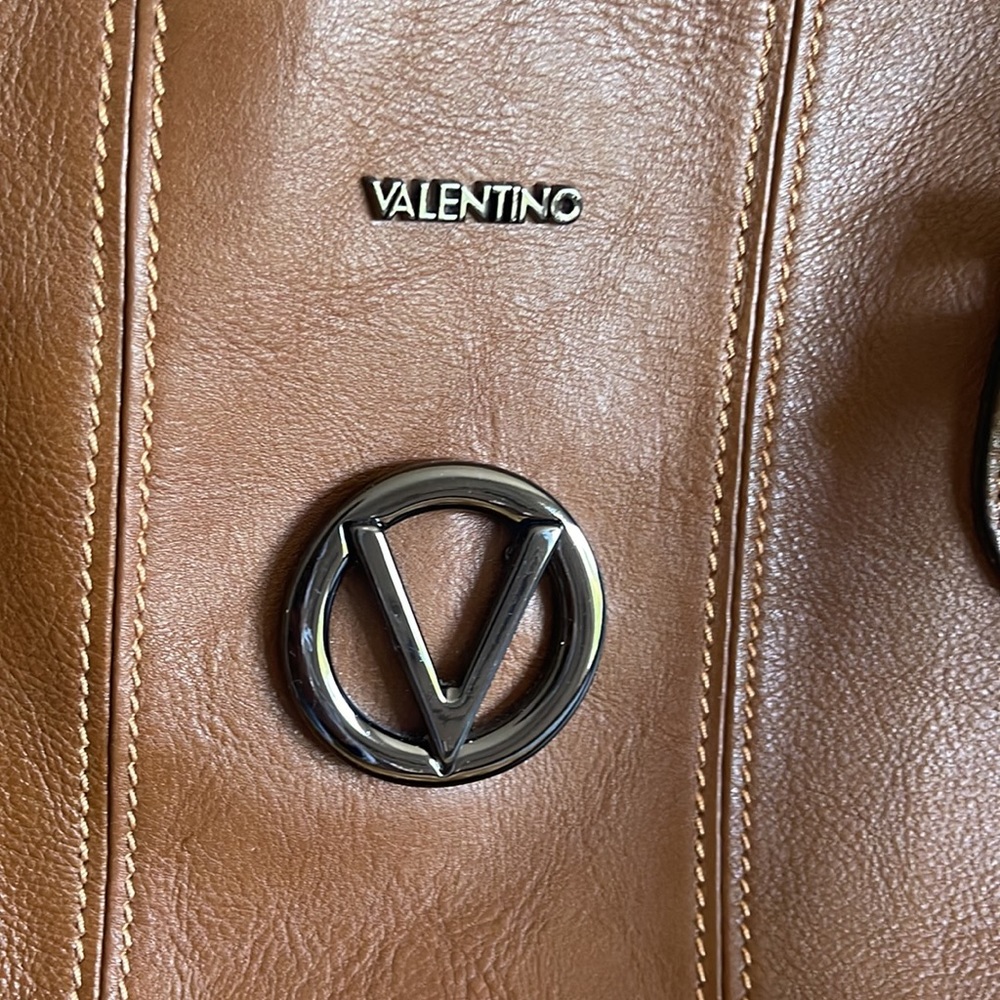 Valentino Brown Leather Weekender Bag - Picture 2 of 11